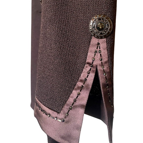 ST. JOHN EVENING by Marie Gray Women's Size 10 Brown Knit Elegant Jacket VTG USA - Picture 12 of 14